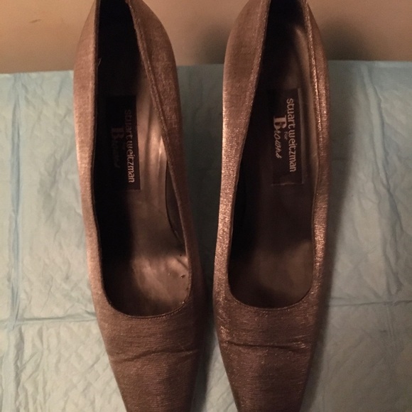 Stuart Weizmann  Metallic Silver Lame Heels - Picture 2 of 4